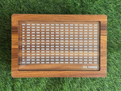Image of Wooden Money Box, Savings Box, Mini Bank, Smart Money Box, Donation Box, Wooden Coin Box, Money Saver, Piggy Bank with Saving 100000 for Kids & Aduls etc. (Medium)