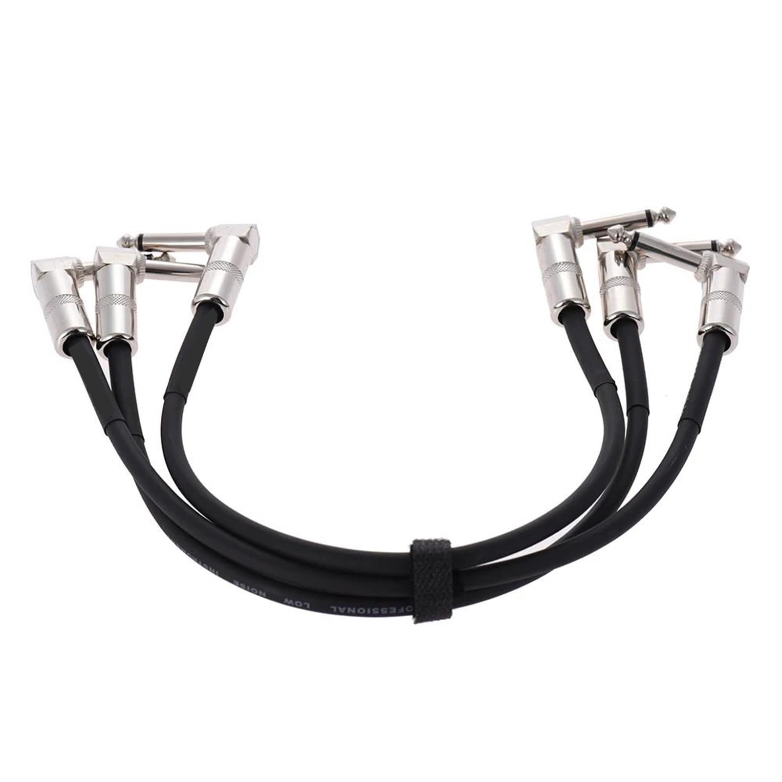 Kabel Audio Do Gitary Zestaw 3 zworek do efektów gitarowych i pedałów do instrumentów 1/4" 6,35 mm, srebrna wtyczka kątowa (Size : 30cm 3pcs)