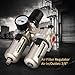 Cloimei AC301003 Aluminum Alloy Compressed Air Pressure Regulator Trap Water Filter 3/8 Inch Industrial Grade Air Filter Regulator for Pneumatic Tools and Compressed Air Systems