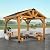Backyard Discovery Arlington 12' x 10' Cedar Wood Outdoor Gazebo Pavilion with Hardtop Galvanized Steel Peak Roof, Snow Support, Wind Resistance, PowerPort, Shade for Garden, Patio, Deck, Entertaining