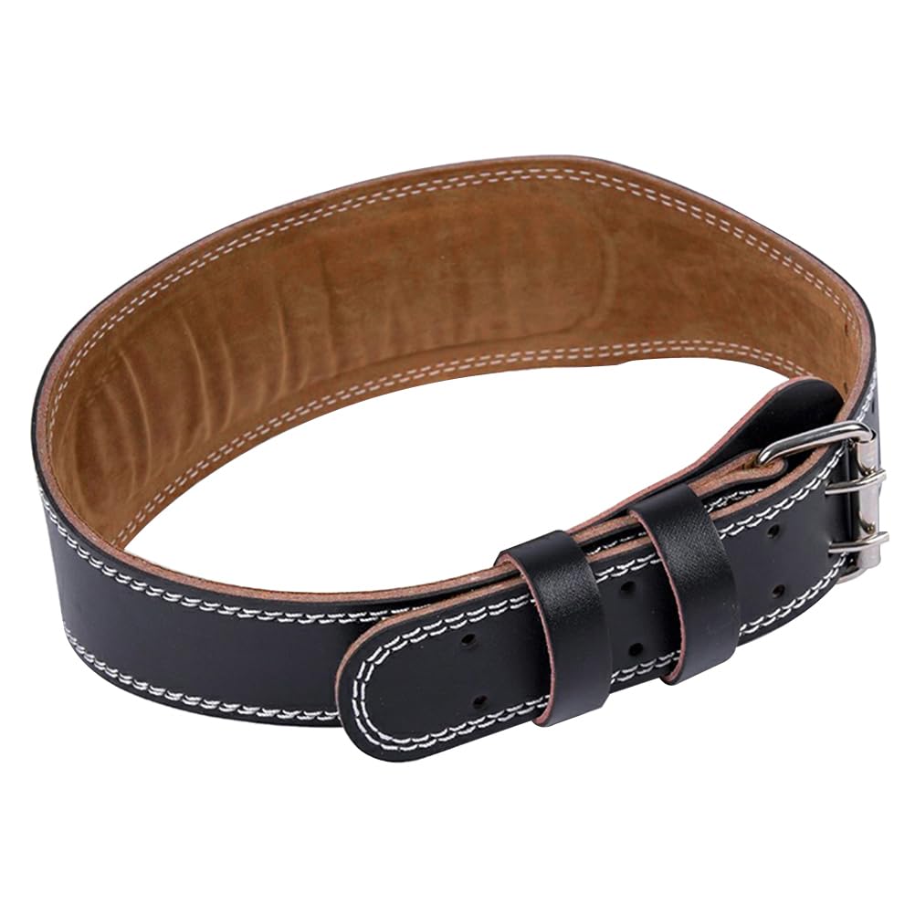 GLEAVI Men's Leather Belts Exercise Belt Powerlifting Belts Waist Support for Man Squats Belt Waist Support Belt Black Protective Back Strap Protective Gear Protection Belt Lever Sports