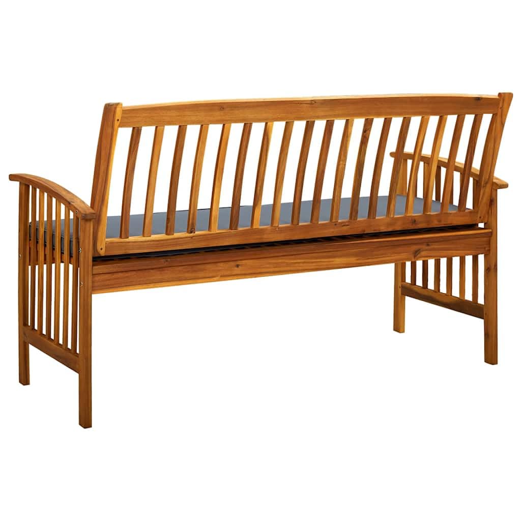 Ławka ogrodowa z poduszką 147 cm lite drewno akacjowe