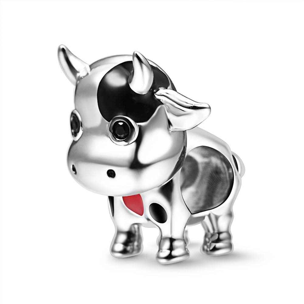 GNOCE Colgante de plata de ley, colgante de animal del zodiaco de vigor y libertad apto para pulseras/collares, regalo de joyería para mujeres y hombres