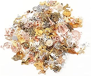HERZWILD Charms Pendants Colorful Charm for Jewelry Crafts Bracelet Necklace Earring Mixed Charms Antique Silver Gold, Metal