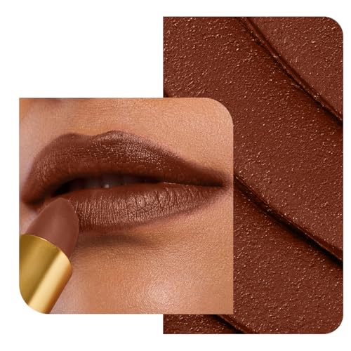 Image of LoveChild Masaba 90s Drip Barfee (Chocolate Brown) Luxe-Matte Lipstick with Intense One-Swipe Color Payoff in High-Pigment HD Creme Matte Formula, 4gm