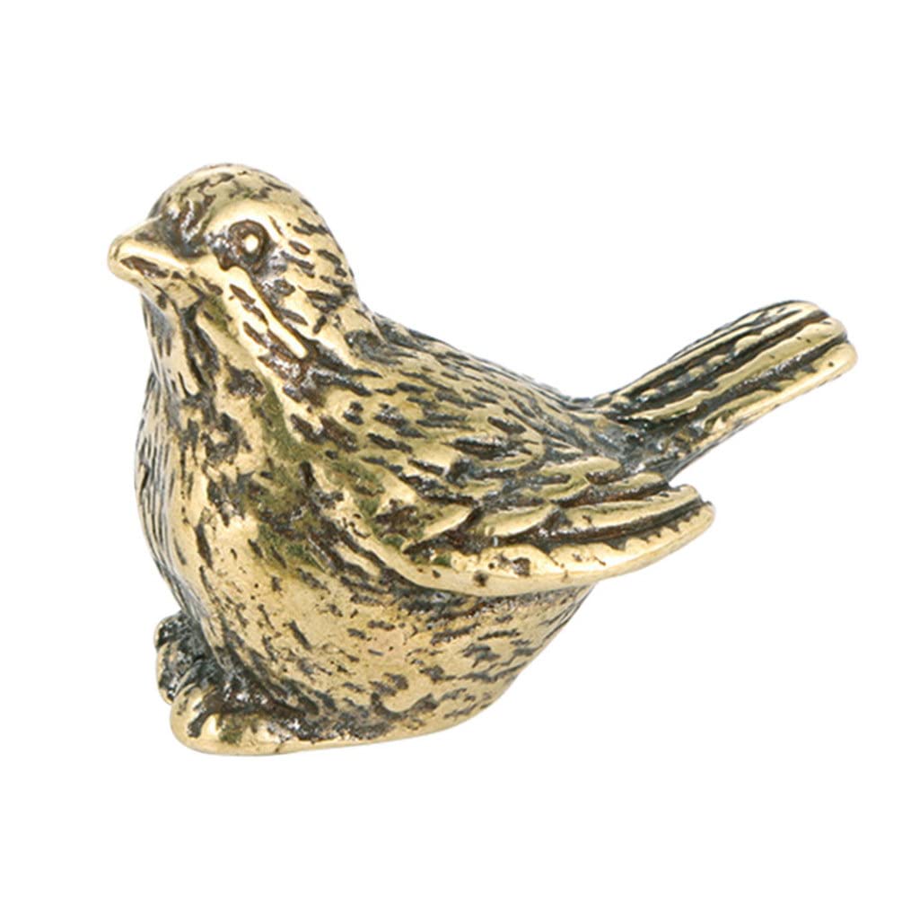 Milisten Messing Spatz Figur Mini Retro Vogel Dekoration Für Zuhause Büro Auto Kleine Skulptur Aus Messing