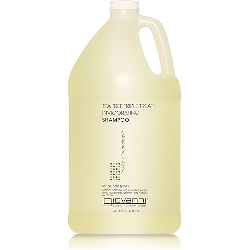 GIOVANNI Tea Tree Invigorating Shampoo - Special Clarifying Shampoo w/Organic Natural Oils for Women & Men, Cleansing & Moisturizing for Thin Hair, Rosemary, Eucalyptus & Peppermint Oil - 128 Fl Oz