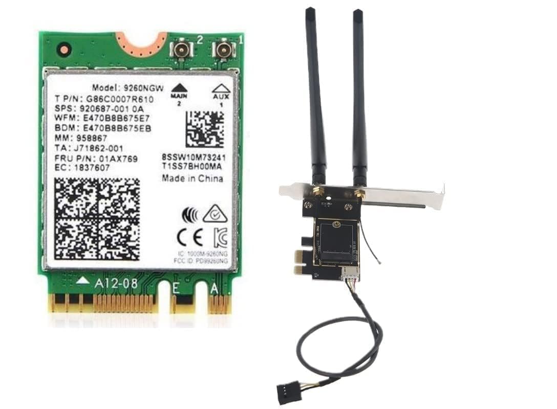 AC9260 Desktop Wi-Fi Kit | PCIe x4 | 1.73 Gbps | Bluetooth 5.1 Support | Wi-Fi 5 Wireless-AC No vPro 9260NGW (AC9260)