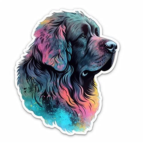 Image of Yoonek Graphics Newfoundland Dog Vinyl Decal Sticker for Car, Laptop, Tumbler, More. #009777-4 inch