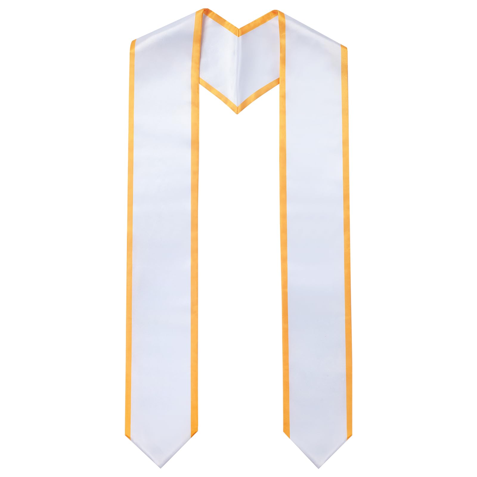 GHGMAO Plain Graduation Stole for Unisex Adult Classic End With Trim Graduation Sash Honor Stoles, 72" Long, 9 Colors