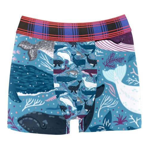 FVQL 1 Stück Herren Unterwäsche Boxershorts Fischtier Sperma Walmuster, Farbe: 4145, XXL