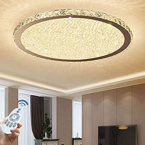 Lustres plafonniers LED en cristal pour éclairage de salon et chambre