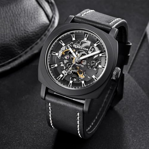 BENYAR Automatic Mechanical Watch for Men Black Black-Black - Image 4