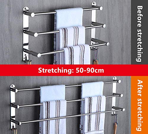 Rack de serviette en acier inoxydable LWX avec double étagère pour hôtel
