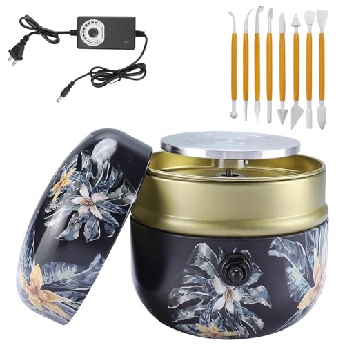 Toolly Electric Mini Pottery Wheel Small Pottery Wheel Adjustable Speed Pottery Wheel Forming Machine with Tray for DIY Ceramic Work Clay Art Craft