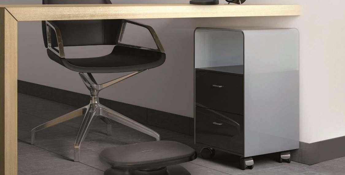 Unilux Chocolate Repose-pieds Ergonomique Fonctionnel Réglable en Hauteur et Inclinaison 42 x 32 x 10 cm Noir