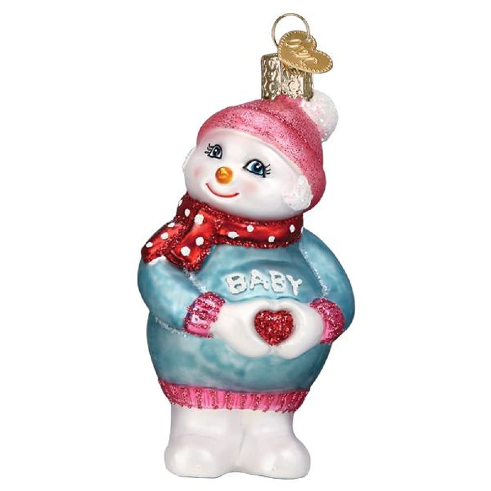 Old World Christmas Ornaments Expectant Snowlady Glass Blown Ornaments for Christmas Tree