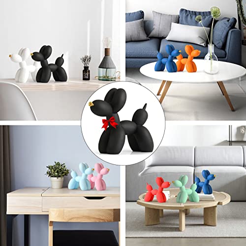 Otang Balloon Dog Statue Collectible Figurines Art Modern Sculpture, Cute Golden Nose Dog Animals Resin Crafts Handmade Ornament Home Decor Accents(Black,9,7,3.5In) #TOP6