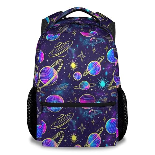 School Backpack for Boys - 17 Inch Large Capacity Aesthetic Kid Backpack - Colorful Durable Space Bookbag for School, Travel and Camp