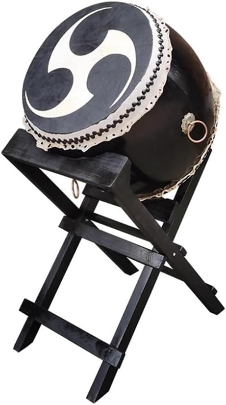 GAGALU Japanese Ghost Taiko Drum, Big Drum, Tai Chi Drum, with Wooden Drum Stand, Cowhide Drum, Upright Drum, Festival Celebration Instrument