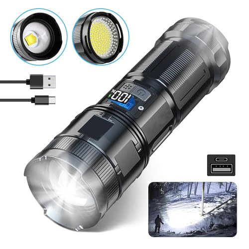 Review de Lampara argos que Puedes comprar On-line. 37 Linternas de Mano, JESWO Linterna recargable, 120000 lúmenes, linterna LED portátil para camping de emergencia, senderismo, emergencias, cortes de energía, inspecciones, etc.