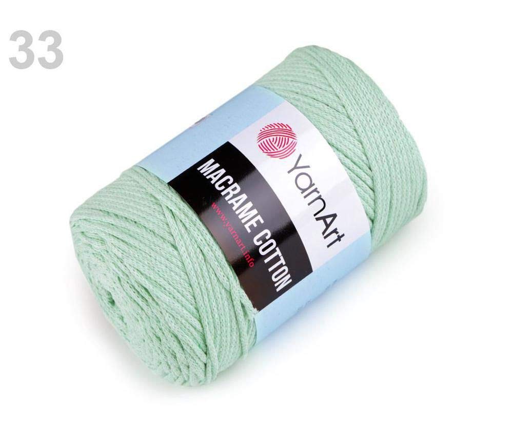 1pc (775) Mint Knitting Yarn Macrame Cotton 250g, Craft Supply, Cotton Thread, Cotton Crochet, Cotton Cord, Crochet, Haberdashery