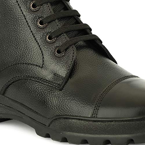 Image of SVPANTHER Men's Side Zip Ankle Leather Boots for Police, Commando NCC, Military, Army