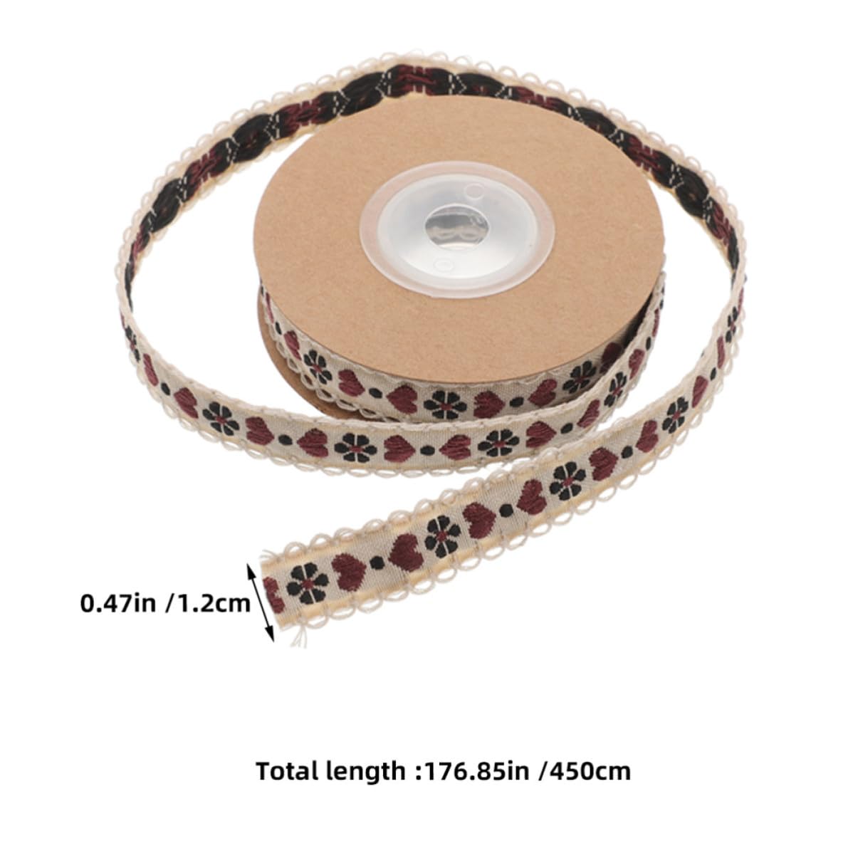 SEWACC 10 Rollen Vintage Polyesterbandrolle mit Blumenmuster 2 Rollen Einfach zu Schneiden und Nähen für Selbstgemacht Bastelarbeiten und Hüte Künstlerisches Design
