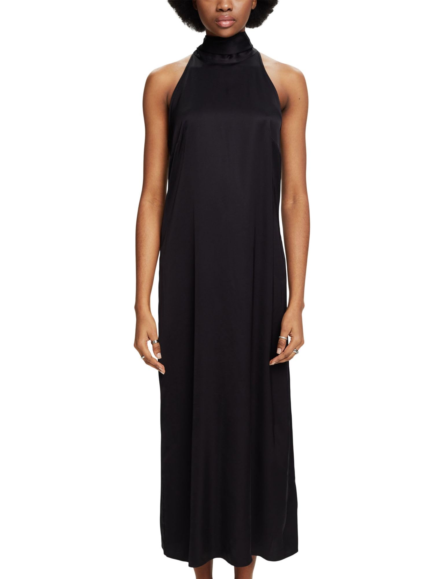 lace detail satin maxi dress Lady Black Tie - Toby Maxi - Off White Satin Dress With Lace Up Back & Scarf