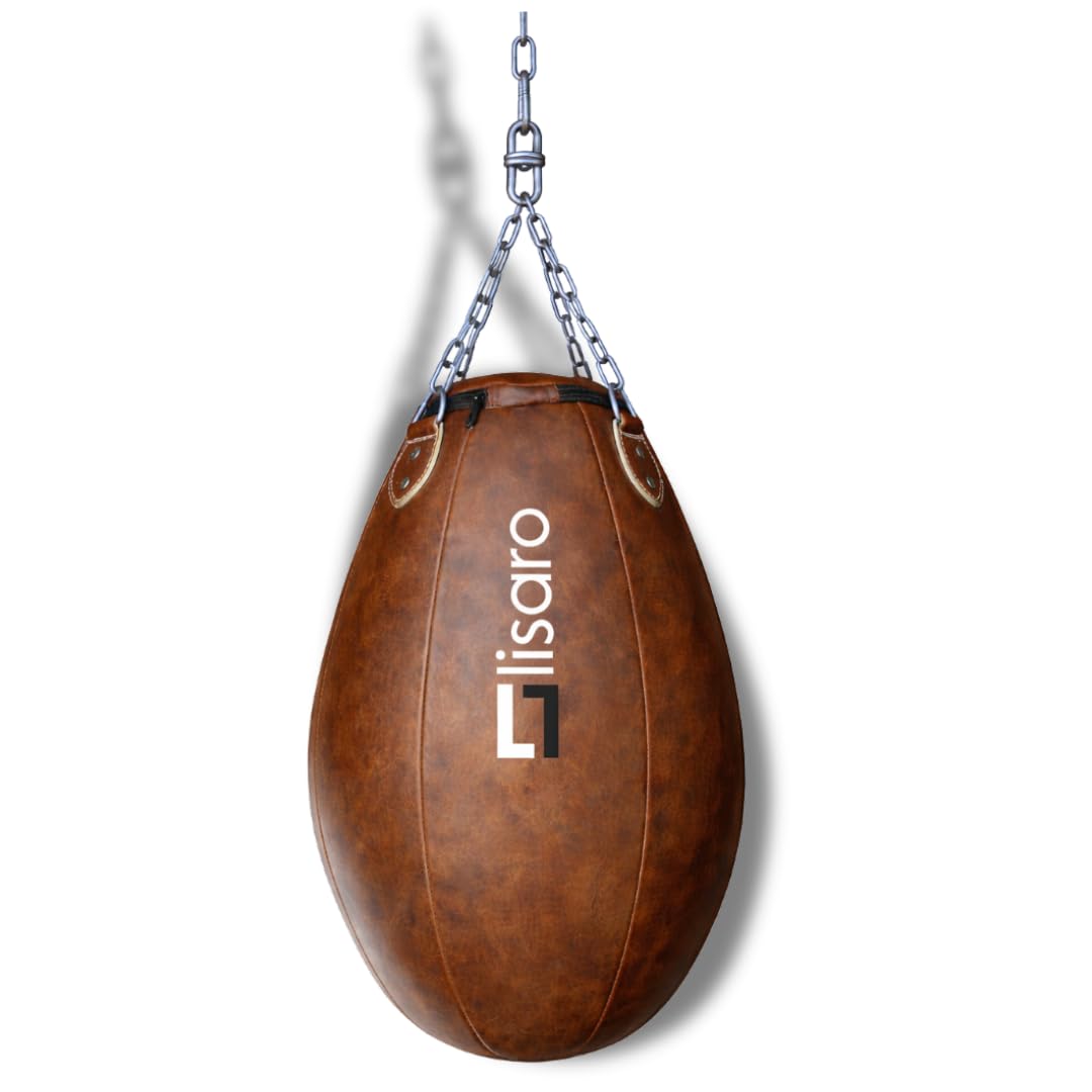 Lisaro Profi Maisbirne 70 cm – Boxbirne Punchingball hängend – 17 kg gefüllt – Premium Kunstleder Punching Bag für Boxen, Muay Thai, Kickboxen, MMA & BJJ – Boxsack Training für Gym & Home Gym