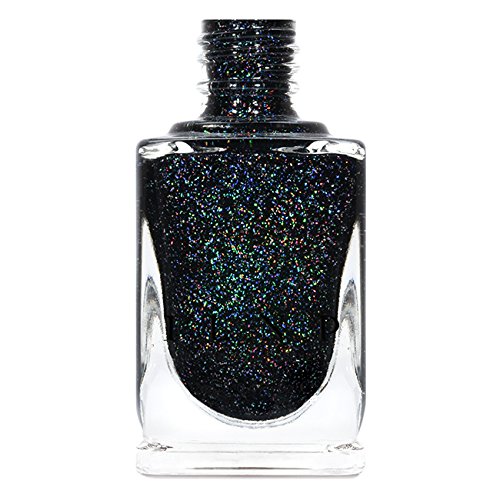 ILNP Cityscape - TRUE Black Holographic Jelly Nail Polish, High Gloss and Sparkle, Long Lasting, Chip Resistant Manicure, Non-Toxic, Vegan, Cruelty Free, 12ml