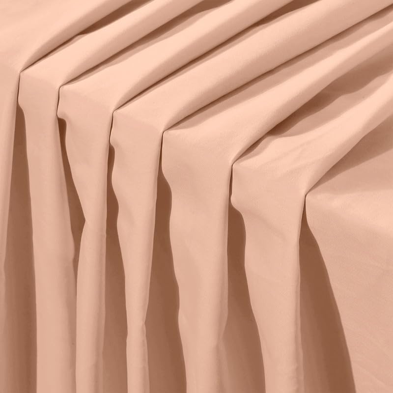 Image of NAKSH King Size Bedsheet Cotton Elastic Fitted 78 x 72 Inch, 210 TC Plain Pure Cotton, Peach | 1 King Size Bedsheet with Elastic Fitted and 2 Pillow Covers