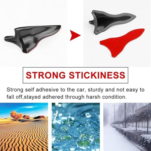 Image of 10Pcs Black Style 2 Fin Air Vortex Generator Diffuser Shark Fin Set Kit Compatible with Spoiler Roof Wing Pointed 10PC Auto Accessories for Car Decoration
