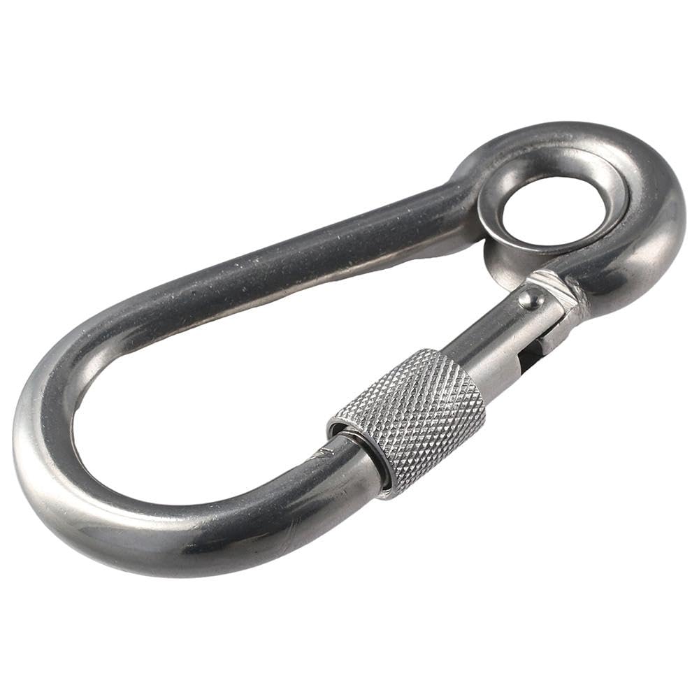 Upluckey Carabiner Clips 2 PCS 3.96 Inch Heavy Duty 304 Stainless Steel Clip Hook Durable Bright Finish Spring Snap Hook Hammock, Swing - Image 4