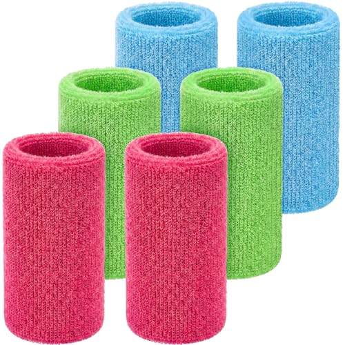 Image of WILLBOND 6 Inch Wrist Sweat Bands for Men Women Tennis Elastic Athletic Long Sweatband Wrist Absorbent for Basketball Tennis Running Outdoor Activity