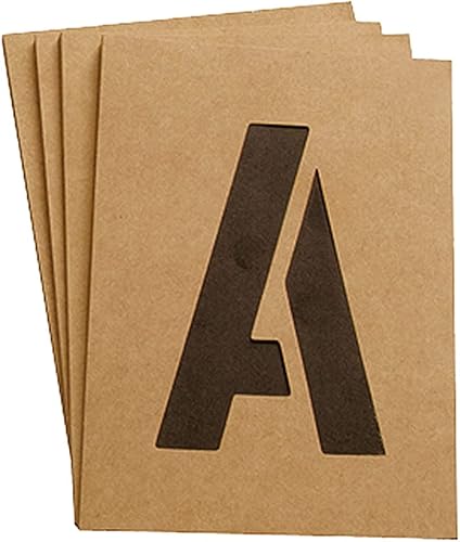 Miniatura 2 de Hy-Ko Products ST-12 plantillas de números y letras, 12 pulgadas, marrón