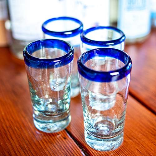 Amazon Com Mexican Shot Glasses Hand Blown Artisan Crafted Blue Rim Conical Design Perfect For Tequila Or Mezcal 2 5 Oz Set Of 4 Shot Glasses Amazon Com Mexican Shot Glasses Hand Blown Artisan Crafted Blue Rim Conical Design Perfect For Tequila Or Mezcal 2 5 Oz Set Of 4 Shot Glasses