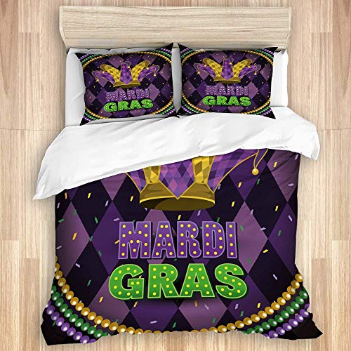 SHRAV Juego de Funda de edredón Gorro Joker con Collar Bolas para Evento 1 Funda de edredón y 2 Fundas de Almohada de Microfibra ultrasuave de Primera Calidad para niños niñas Mujeres y Hombres