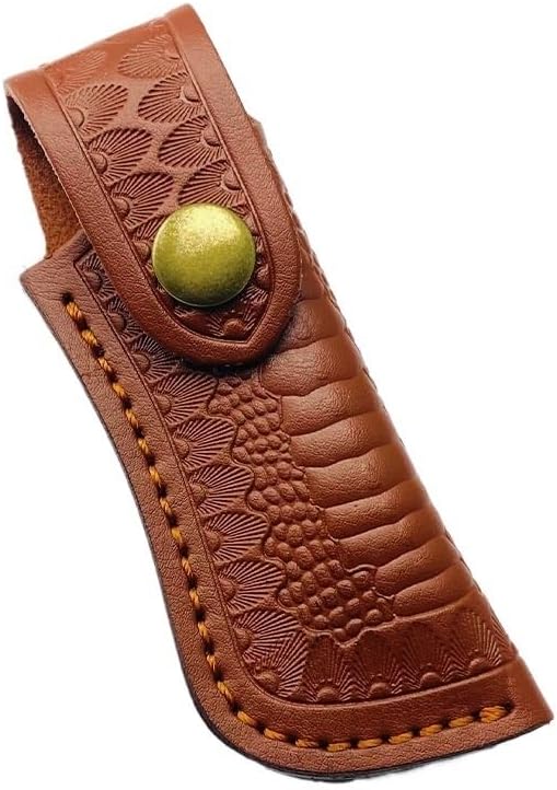 1PC Leather Knife Sheath, Portable Knife Scabbard with Belt Loop and Snap Closure Fits for Outdoor Activities