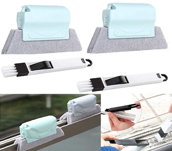 WEPTIX Combo Double of 1pic -Window Groove Frame Cleaning Brush and 1pic- Dust Cleaning Brush for Window Slot Keyboard with Mini Dustpan |Door Track Cleaning Brushes |Dust Cleaner Tool for All Corners (B0B55B93LD) Amazon Price History, Amazon Price Tracker