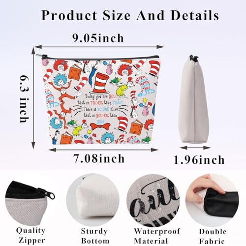 PLITI Dr Seuss Gift Cat in The Hat Gift Today You are You That is Truer Than True Seussical Musical Makeup Bag (truer Than True bagU) - Image 2