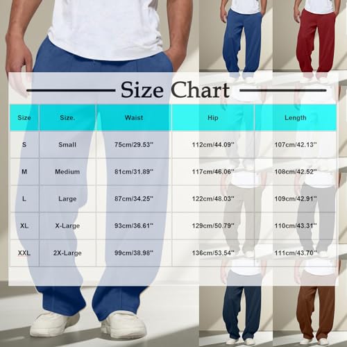 Men's Casual Sweat Pants Loose Fit Elastic Waist Trousers Drawstring Workout Travel Holiday Vacation Buttom3