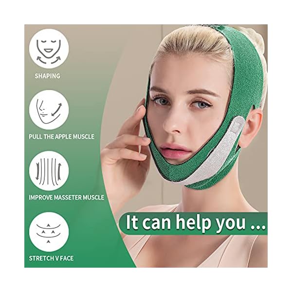 Double-Chin-Reducer-V-Line-Lifting-Mask-Breathable-Face-Slimming-Strap-Reusable-V-Line-Face-Shapes-Chin-Cheek-Lift-Up-Anti-Wrinkle-Lifting-Belt-for-Women-Men-Green Double Chin Reducer, V Line Lifting Mask, Breathable Face Slimming Strap, Reusable V-Line Face Shapes Chin Cheek Lift Up Anti Wrinkle Lifting Belt for Women Men (Green)