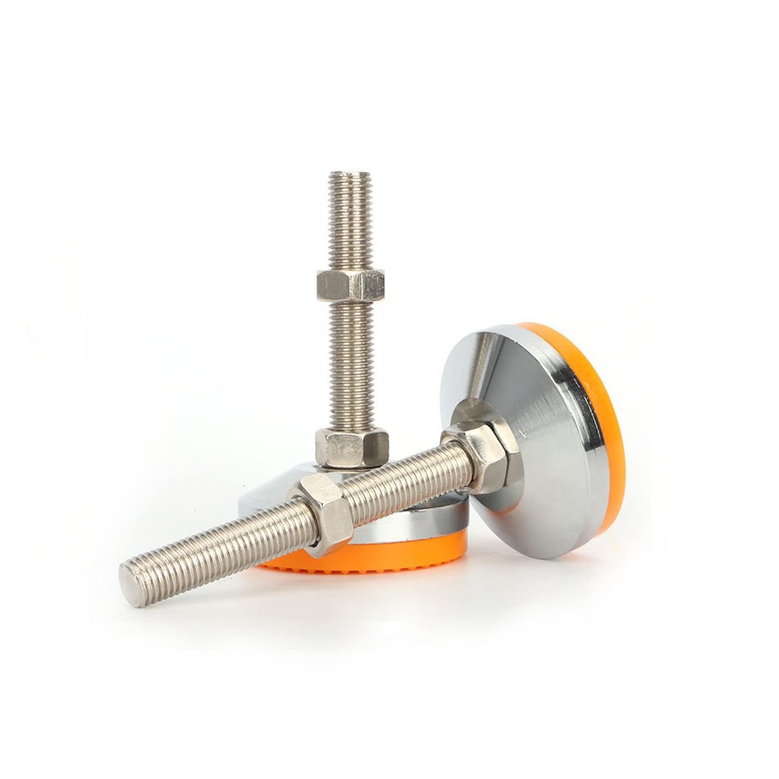 BREAKA 4 Stück, orangefarbene Boden-Nivellierfüße, robust, mit Sicherungsmuttern for Möbel, Tische, Schränke, Regale und mehr, Gewindegröße M10 x 80 mm.