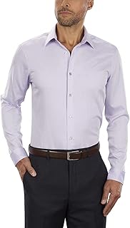 Men's Dress Shirt Slim Fit Non-Iron Herringbone