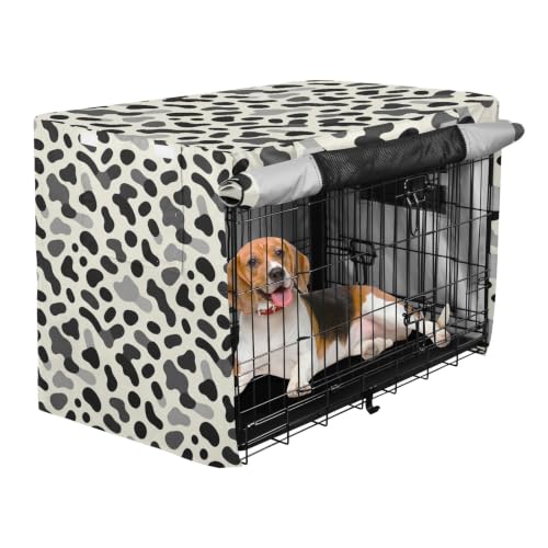 Housse de cage pour chien en intérieur - Déco léopard gris - 3