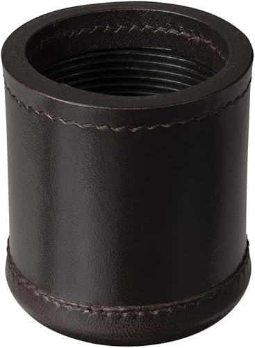 Miniatura 5 de WE Games Juego de tazas profesionales hechas a mano de cuero marrón oscuro, 5 dados y bolsa de transporte de tela