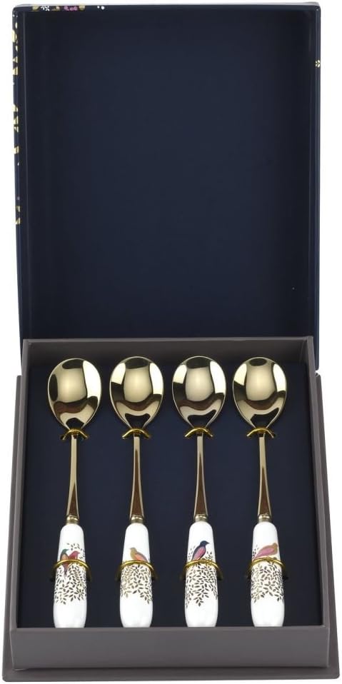 Home & Gifts SMC1101-XG Chelsea Tea Spoons Set of 4, Ceramic, Multi-Colour, 15cm