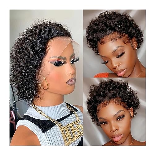 Perruques de cheveux humains bouclés courts 6 pouces transparentes pour femmes