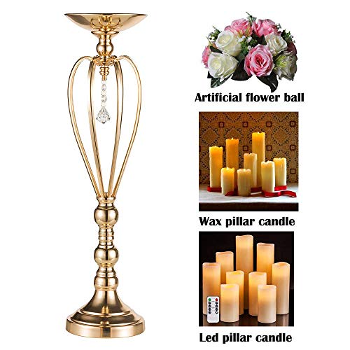 10 Pezzi Vasi in Metallo Dorato per Centrotavola